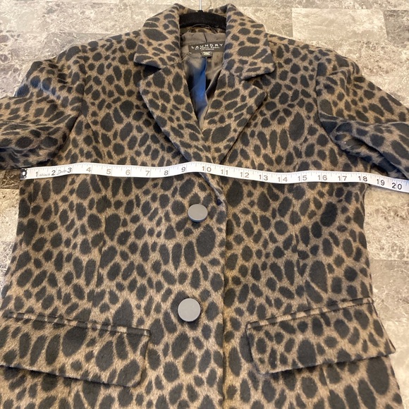 Shelli Segal WM SZM Fitted Animal Print Mid Length Jacket Contemporary Career - Picture 12 of 16